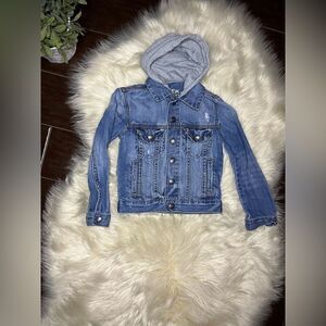 Peek Dungarees denim hooded jacket sz X small (2-3)
